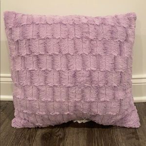 Purple faux fur pillow
